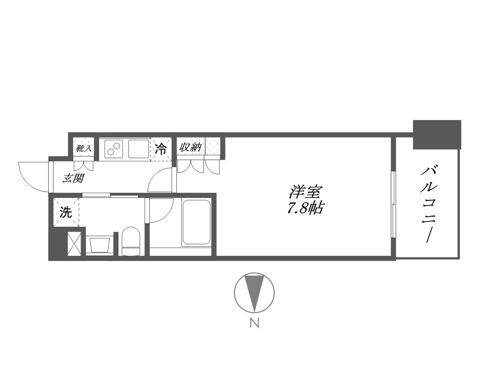 パークハビオ平河町(1K/9階)の間取り写真