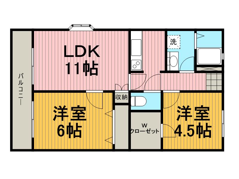 メトロステージ一ツ家(2LDK/1階)の間取り写真