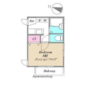 メイプルハウスB棟(1K/1階)の間取り写真