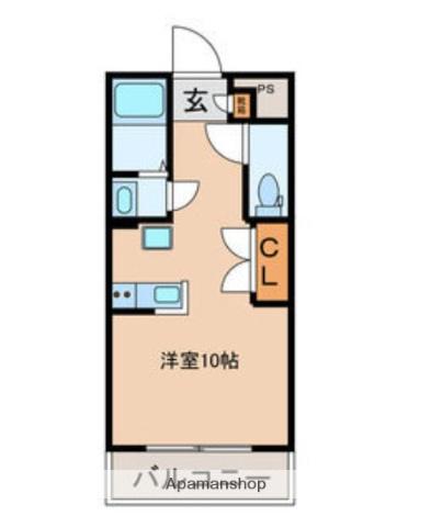 カーサフジタ(ワンルーム/2階)の間取り写真