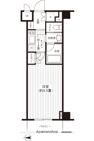 グランハイツ東新宿 2階階 間取り
