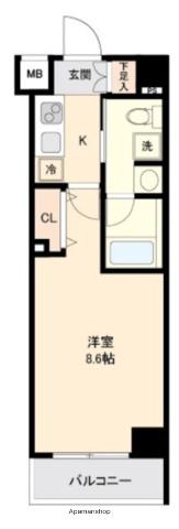 リヴシティ西早稲田(1K/2階)の間取り写真