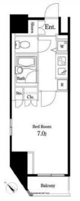 KDX文京千石レジデンス(1K/9階)の間取り写真