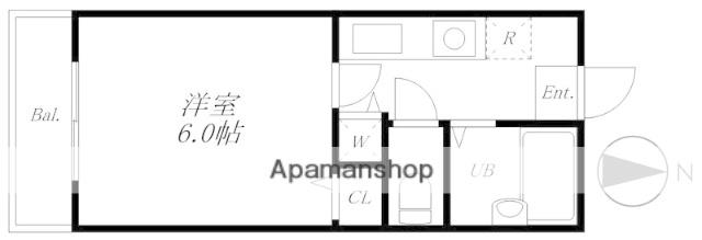 スカイコート早稲田第5(1K/1階)の間取り写真