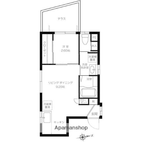 風香北池袋(1DK/1階)の間取り写真