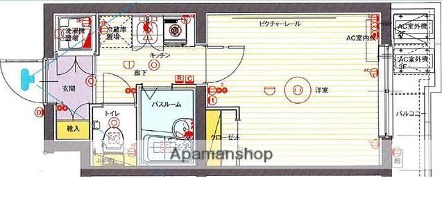 クレイシア大山(1K/3階)の間取り写真