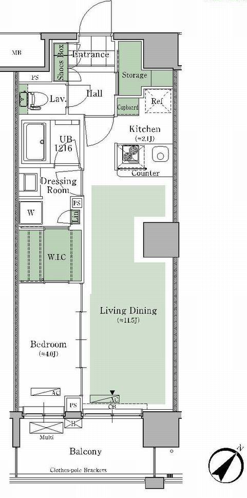 パークキューブ西ヶ原ステージ(1LDK/B1階)の間取り写真