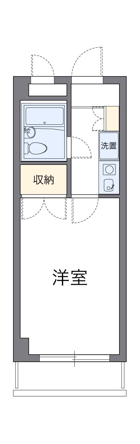 レオパレスRXコスモM(1K/2階)の間取り写真