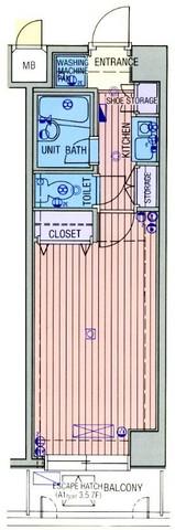 ガラ・ステージ目白(1K/3階)の間取り写真