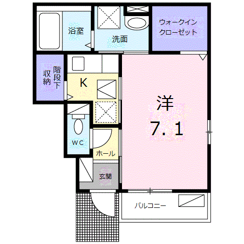 リホープ(1K/1階)の間取り写真