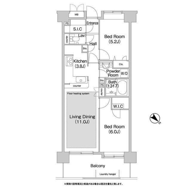 コンフォリア 板橋仲宿(2LDK/11階)の間取り写真