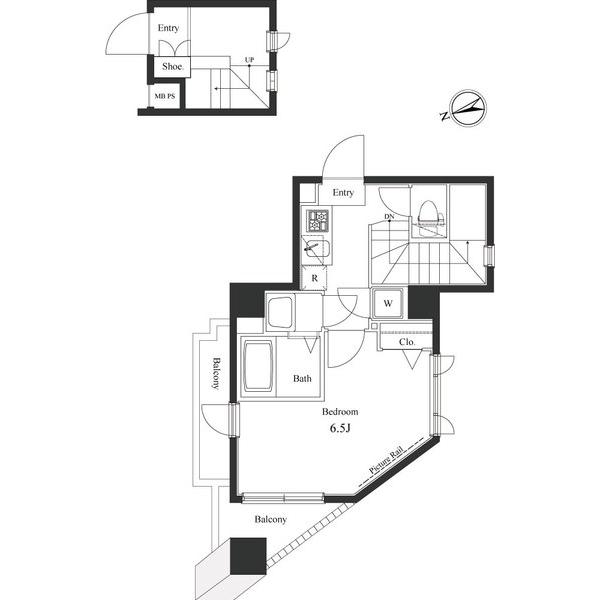 ヴェルト新宿イースト(1K/13階)の間取り写真