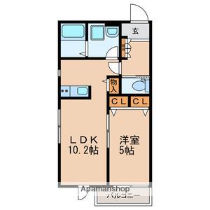 メゾン ボヌール(1LDK/3階)の間取り写真