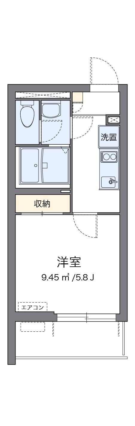 クレイノグラントフィールド(1K/1階)の間取り写真