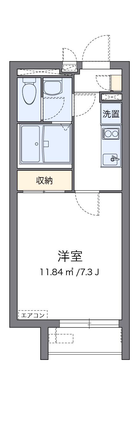 クレイノアムール(1K/1階)の間取り写真