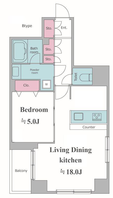 カージェ文京千石(1LDK/4階)の間取り写真