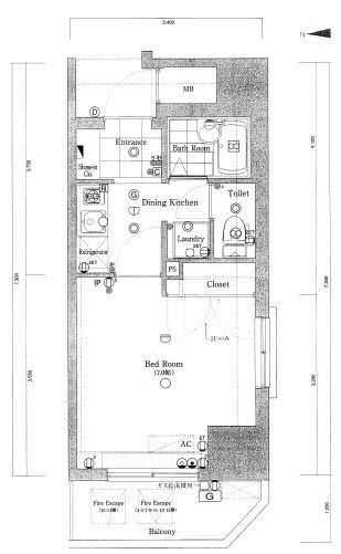 エクシム板橋区役所前(1K/2階)の間取り写真