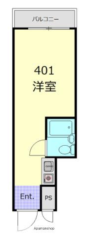 扶桑ハイツ四谷(ワンルーム/4階)の間取り写真