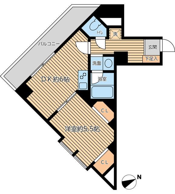 クリオ王子神谷弐番館(1DK/14階)の間取り写真