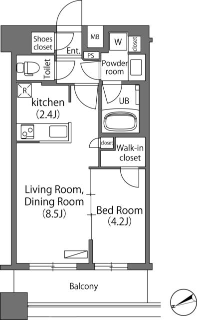 エミリブ練馬(1LDK/14階)の間取り写真