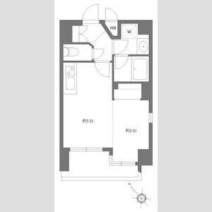 エクセルシオール渋谷(1DK/9階)の間取り写真