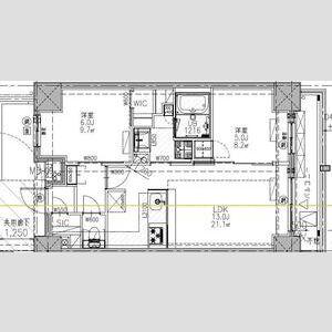 S-RESIDENCE王子NORD(2LDK/11階)の間取り写真
