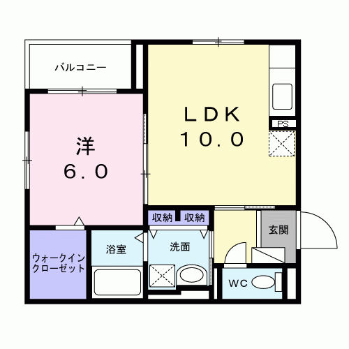 アジュール千川(1LDK/1階)の間取り写真