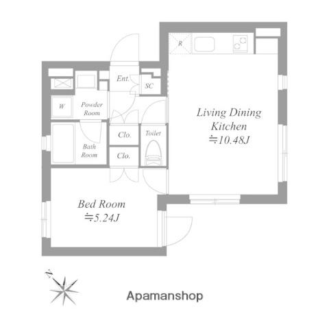 ファーレ大塚Ⅱ(1LDK/2階)の間取り写真