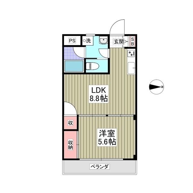 エムアールコーポ(1LDK/2階)の間取り写真