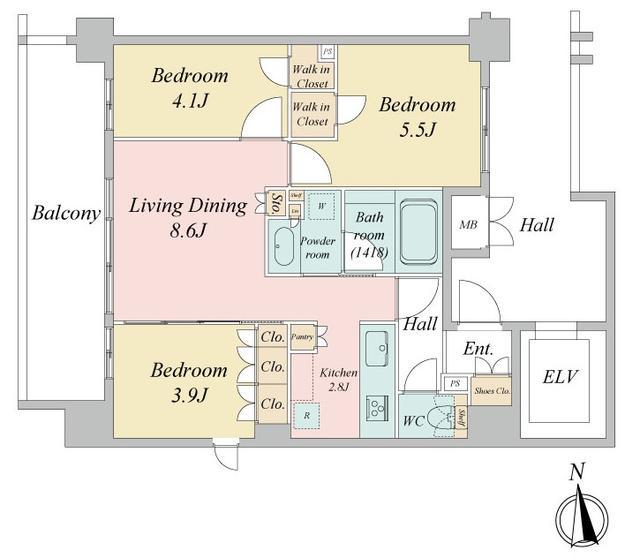 LIVE CASA西台(3LDK/10階)の間取り写真