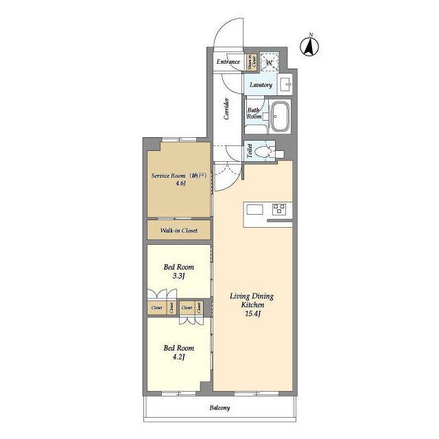アジールコート練馬中村橋(2SLDK/1階)の間取り写真