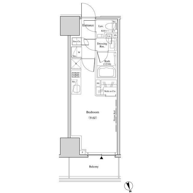 ザ・パークハビオ北千住(ワンルーム/12階)の間取り写真