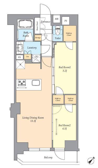 AIFLAT渋谷西原(2LDK/3階)の間取り写真