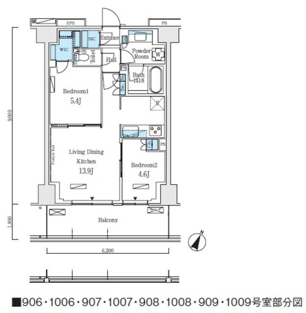 ロイヤルパークス赤羽ノース(2LDK/9階)の間取り写真