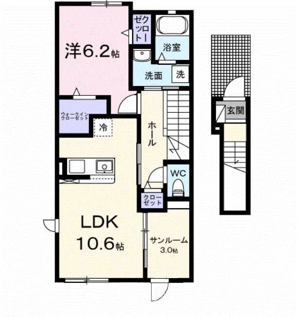 メゾンヒカリ(1LDK/2階)の間取り写真
