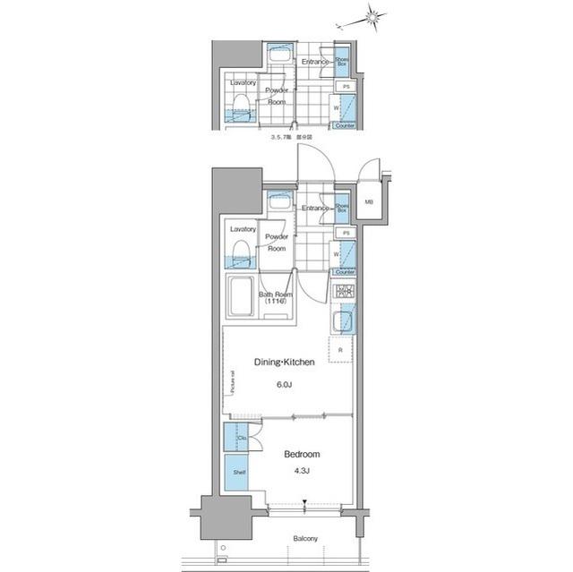 ルフォンプログレ本郷三丁目(1DK/2階)の間取り写真