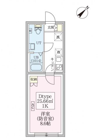 スカイラシクラス平和台(1K/3階)の間取り写真