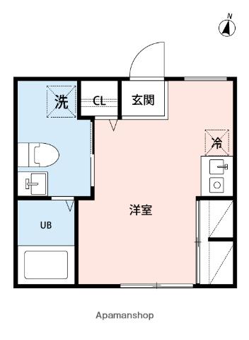 GLICION蓮根(1K/1階)の間取り写真