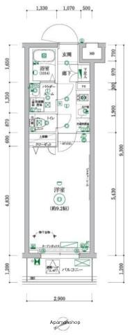 RELUXIA板橋三園(1K/3階)の間取り写真