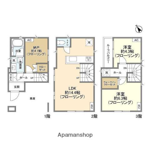 KOLET駒込(2SLDK/3階)の間取り写真