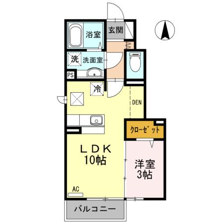 クオーレ(1LDK/1階)の間取り写真