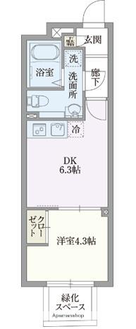グローリオシェルト志村坂上(1DK/3階)の間取り写真