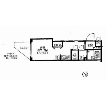 シンシア千駄木(ワンルーム/10階)の間取り写真