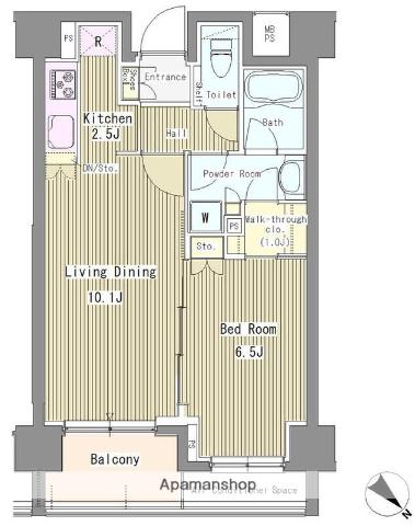 リベルテ月島(1LDK/9階)の間取り写真