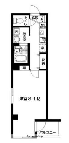 ROOST(1K/2階)の間取り写真