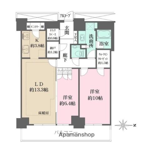 WコンフォートタワーズWEST 31階階 間取り