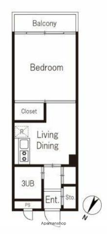 コラム大塚(1DK/1階)の間取り写真