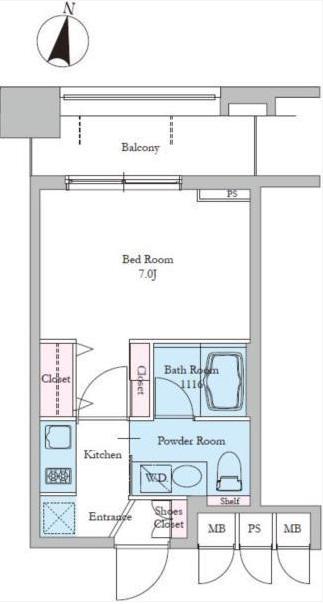 レジディア文京音羽Ⅱ(1K/3階)の間取り写真