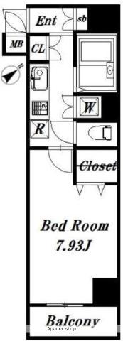 ドルチェ銀座東弐番館(1K/5階)の間取り写真