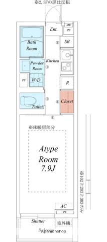 リブリ・みぺぽ(1K/2階)の間取り写真